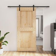 Detailed information about the product Sliding Door with Hardware Set 90x210 cm Solid Wood Pine