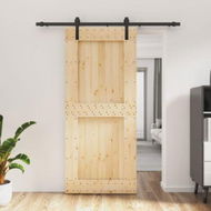 Detailed information about the product Sliding Door with Hardware Set 90x210 cm Solid Wood Pine