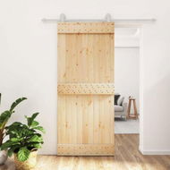 Detailed information about the product Sliding Door with Hardware Set 90x210 cm Solid Wood Pine