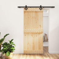 Detailed information about the product Sliding Door with Hardware Set 90x210 cm Solid Wood Pine