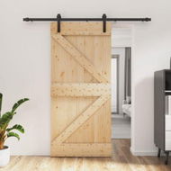 Detailed information about the product Sliding Door with Hardware Set 95x210 cm Solid Wood Pine