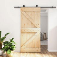 Detailed information about the product Sliding Door with Hardware Set 95x210 cm Solid Wood Pine