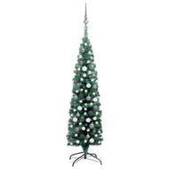 Detailed information about the product Slim Artificial Pre-lit Christmas Tree with Ball Set Green 150 cm