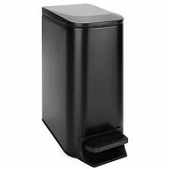 Detailed information about the product Slim Bathroom Trash Can with Lid Soft Close,6 L/1.6 Gallon Stainless Steel Garbage Can with Removable Inner Bucket,Step Pedal,Small Trash Cans for Bedroom,Office,Kitchen (Black)