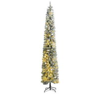 Detailed information about the product Slim Christmas Tree 300 LEDs & Ball Set & Flocked Snow 270 cm