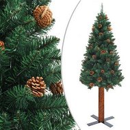 Detailed information about the product Slim Christmas Tree With Real Wood And Cones Green 180 Cm PVC