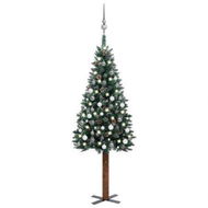 Detailed information about the product Slim Pre-lit Christmas Tree with Ball Set Green 180 cm