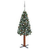 Detailed information about the product Slim Pre-lit Christmas Tree with Ball Set Green 210 cm PVC