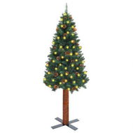 Detailed information about the product Slim Pre-lit Christmas Tree with Real Wood&Cones Green 210 cm