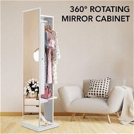 Detailed information about the product Slim Rotating Mirror Jewellery Storage Cabinet Free Standing Armoire Organizer White