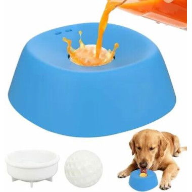 Slow Feeder Dog Bowls for Liquid Treat, Anti-Slip Bone Broth Dog Lick Bowl 3/4 Cup Pup Lick Toy for Large Medium Small Breeds Dietary Supplement(Blue)