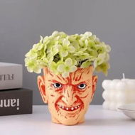 Detailed information about the product Small Flower Pot, Faux Indoor Plant For Desk Shelf, Home Decor Trinket Tray, Horror Movie Collectible