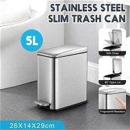 Detailed information about the product Small Garbage Can Rubbish Pedal Bin Recycling Trash Waste Stainless Steel Rectangular Trashcan Soft Closing Kitchen House Indoor 5L