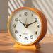 Small Retro Desk Clock Battery Operated, Slient Metal Table Clock with Light for Living Room Bedroom Decor (Orange). Available at Crazy Sales for $19.95