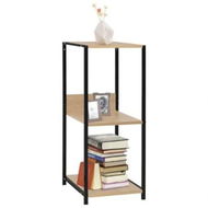 Detailed information about the product Small Straight Book Shelf Black and Oak 33.5x39.6x79.7 cm Engineered Wood