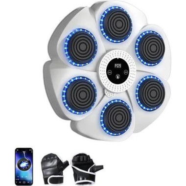 Smart Music Boxing Machine,Wall-Mounted Bluetooth Boxing Machine,9 Speed Rhythm Mode Adjustment,Electronic Boxing Machine Wall Mounted White
