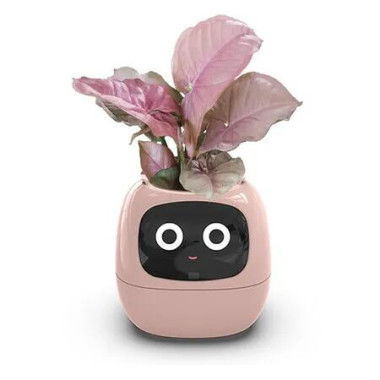 Smart Pet Planter Flowerpots AI Intelligent Multiple Expressions 7 Sensors Chips Easy Fun Raising Plants Living Room Pink Modern Decor Gift