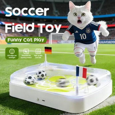 Smart Soccer Ball Cat Toy,Interactive Puzzle Toy with LED Lights,USB Rechargeable Indoor Play Toy to Activate Cat's Hunting Instincts
