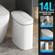 Detailed information about the product Smart Trash Bin 14L Rubbish Recycling Waste Bin Sensor Automatic Motion Toliet Basket Kitchen Garbage Can White