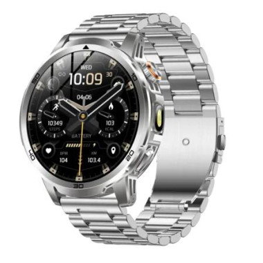 Smart Watch 1.85 Inch HD Screen Bluetooth 5.2 Call 1000mAh Battery Heart Rate Blood Oxygen Christmas Birthday Gift COL Silver Steel