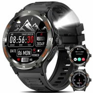 Detailed information about the product Smart Watch for Men, 1.53 Smartwatch with LED Strong Light 3ATM Waterproof Fitness Tracker with Compass, 100+ Sports Modes for Android iOS(Black)