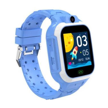 Smart Watch Kids 4G GPS Tracker Waterproof IP67 Touch Screen 1.4 Inch Blue 2 Way Video Call SOS School Mode