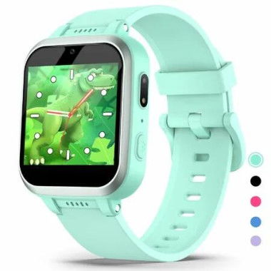 Smart Watch Kids Puzzle Games Touch Screen Camera Video Music Player Pedometer Alarm Clock Flashlight Smartwatch Gift Age3+ Green