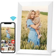 Detailed information about the product Smart Wifi 10.1 Inch Digital Photo Frame with 16GB Storage & Vivid 1280x800 IPS Touch Screen, Instantly Share Photos/Videos Anywhere via Easy-Setup App, Auto-Rotate Wall Mountable-White