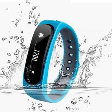 Smart Wristwatch Bracelet Waterproof IP57 Bluetooth 4.0 For IOS Android - Blue.