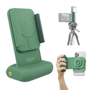 SmartPhone Camera Grip Rotation Clamp for Video Photo Shooting with 90 Degree Rotatation 1/4 Copper Nut Expansion Design for Vlog,Video Chat,Green