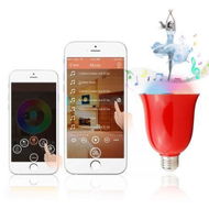 Detailed information about the product Smartphone Controlled RGBW Color Changing Xmas Parties LED Lamp Speaker -Red