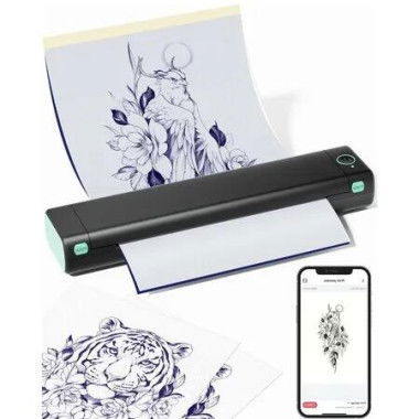 Smartphone PC Compatible Wireless Tattoo Transfer Stencil Printer Copier Machine with 10 free transfer papers,Tattoo Printer Kit