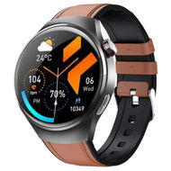 Detailed information about the product Smartwatch 1.55 Inch Screen with SOS Call Fall Detection and ECG Body Monitoring Sports Activity Tracker Brown leather strap