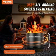 Detailed information about the product Smokeless Fire Pit Stove Bonfire 15 in Dia Wood Burning Stainless Steel