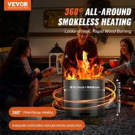 Detailed information about the product Smokeless Fire Pit Stove Bonfire 19.3 in Dia Wood Burning Stainless Steel