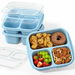 Snack Boxes,Stackable Bento Boxes with 3 Compartments,Meal Prep Containers Reusable,Lightweight Lunch Containers,3 Pack Blue. Available at Crazy Sales for $14.99