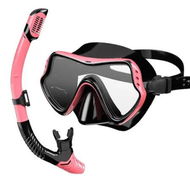 Detailed information about the product Snorkel Mask Set 180 Degree Anti Fog, Snorkel Set Scuba Diving mask with Soft Silicone Anti-Leak Comfortable Snorkel Set (Black Pink)