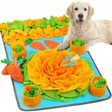 Snuffle Mat,Safe & Durable & Washable Slow Feeder, Dog Puzzle Mat for Foraging & Nosework, Dog Puzzle Feeder for Mental & Physical Stimulation (Peace Blue)