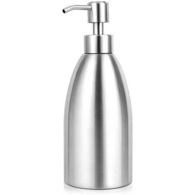 Soap Dispenser Countertop Stainless Steel Liquid Pump Bottle Kitchen Bathroom Hand Dish Lotion 304 Rust Proof 449ml