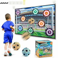 Detailed information about the product Soccer Balls Set 2 Sticky Balls Foldable Flannel Soccer Goals for Backyard Camping Ground Piles, Hooks&Ribbons Indoor Games Toys for 3+ Year Old Boys Girls