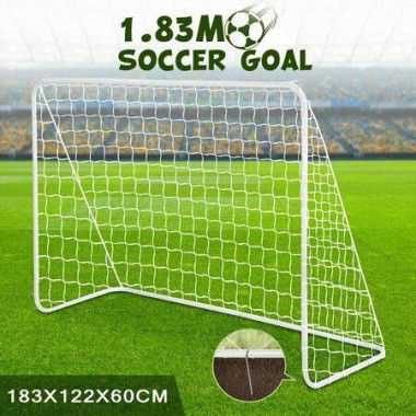 Soccer Goal Football Net Set Kids Adults Sports Training Practice Metal Frame Home Backyard Outdoor Games Match 1.83x1.22m.