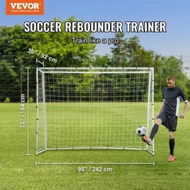 Detailed information about the product Soccer Rebound Trainer 8x6FT Iron Soccer Training Equipment Sports Football Rebounder Wall with Double-Sided Rebounding Net & Goal Perfect