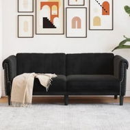 Detailed information about the product Sofa 2-Seater Black Velvet