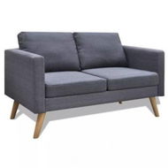 Detailed information about the product Sofa 2-Seater Fabric Dark Grey