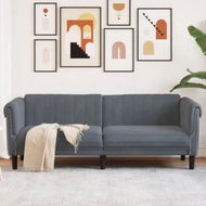 Detailed information about the product Sofa 3-Seater Dark Grey Velvet