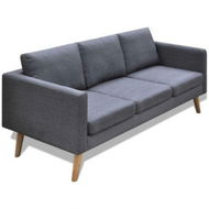 Detailed information about the product Sofa 3-Seater Fabric Dark Grey