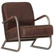 Detailed information about the product Sofa Chair Brown Real Leather