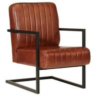 Detailed information about the product Sofa Chair Brown Real Leather