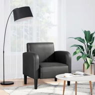 Detailed information about the product Sofa Chair with Armrests Black 54 cm Faux Leather