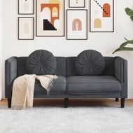 Detailed information about the product Sofa with Cushions 2-Seater Dark Grey Velvet